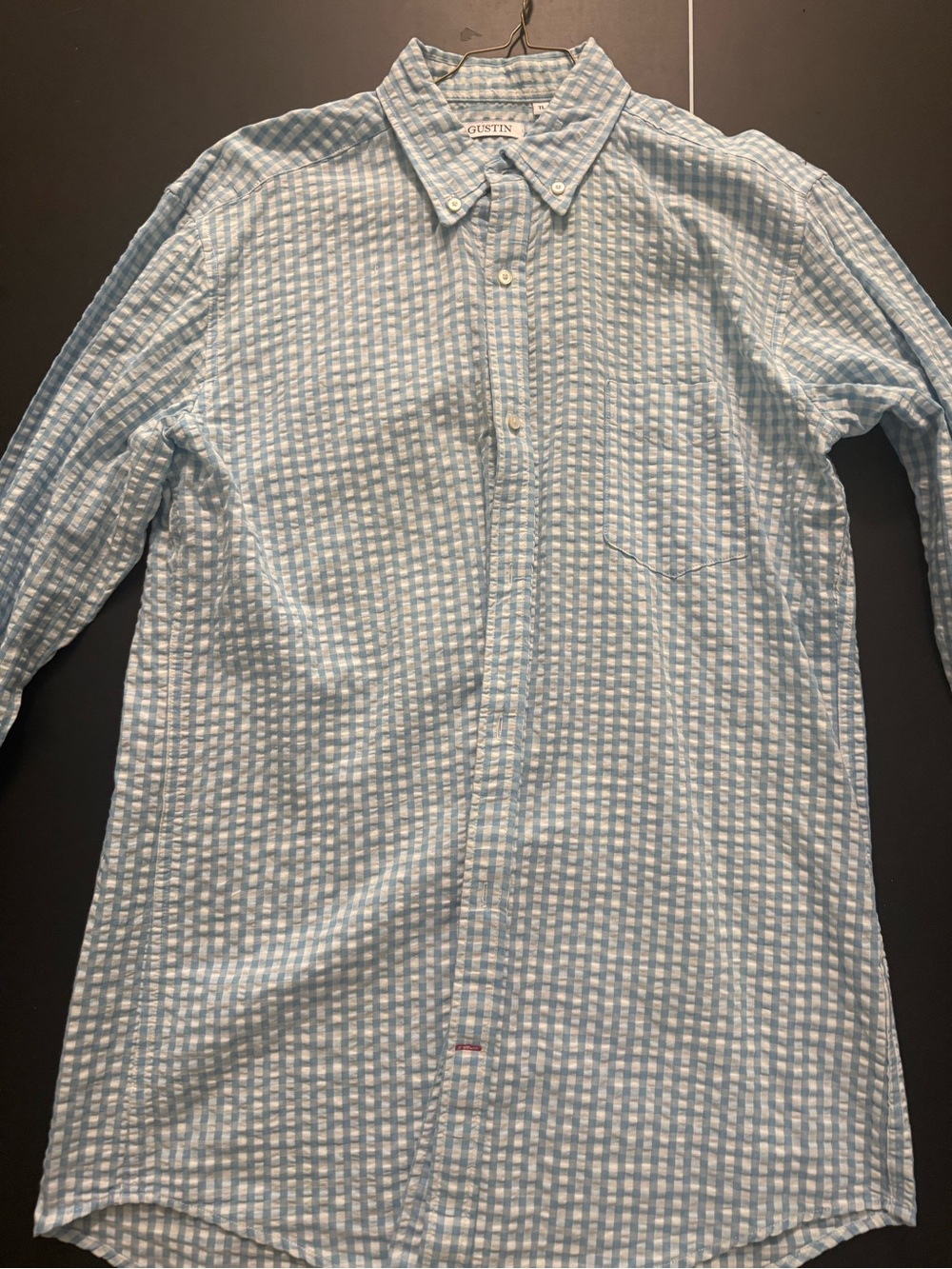 Gustin light blue plaid shirt. XL Tall